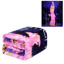 Plush Throw Blanket - Marilyn Monroe Gentlemen Prefer Blondes in Pink Dress - QUEEN BED 79"x 95" - Faux Fur Blanket For Beds, Sofa, Couch, Picnic, C