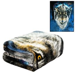 Plush Throw Blanket - Lunar Wolves - QUEEN BED 79"x 95" - Special Edition Faux Fur Blanket For Beds, Sofa, Couch, Picnic, Camping