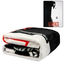 Plush Throw Blanket - Scarface Silhouette - QUEEN BED 79"x 95" - Faux Fur Blanket For Beds, Sofa, Couch, Picnic, Camping