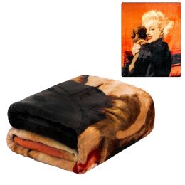 Plush Throw Blanket - Marilyn Monroe Puppy - QUEEN BED 79"x 95" - Special Edition Faux Fur Blanket For Beds, Sofa, Couch, Picnic, Camping