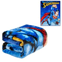 Plush Throw Blanket - Superman Universe - TWIN BED 60"x 80" - Faux Fur Blanket For Beds, Sofa, Couch, Picnic, Camping