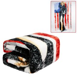Plush Throw Blanket - Marilyn Monroe USA Flag - QUEEN BED 79"x 95" - Faux Fur Blanket For Beds, Sofa, Couch, Picnic, Camping