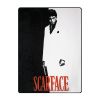 Plush Throw Blanket - Scarface Silhouette - QUEEN BED 79"x 95" - Faux Fur Blanket For Beds, Sofa, Couch, Picnic, Camping