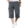 Men Cargo Shorts Capri Pant Shortenable with Zipper