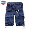 Men Cargo Shorts Casual Loose Short Pants Camouflage Military Summer Style Knee Length Plus Size 10 Colors Shorts Men