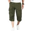 Men Cargo Shorts Capri Pant Shortenable with Zipper