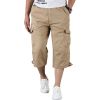 Men Cargo Shorts Capri Pant Shortenable with Zipper